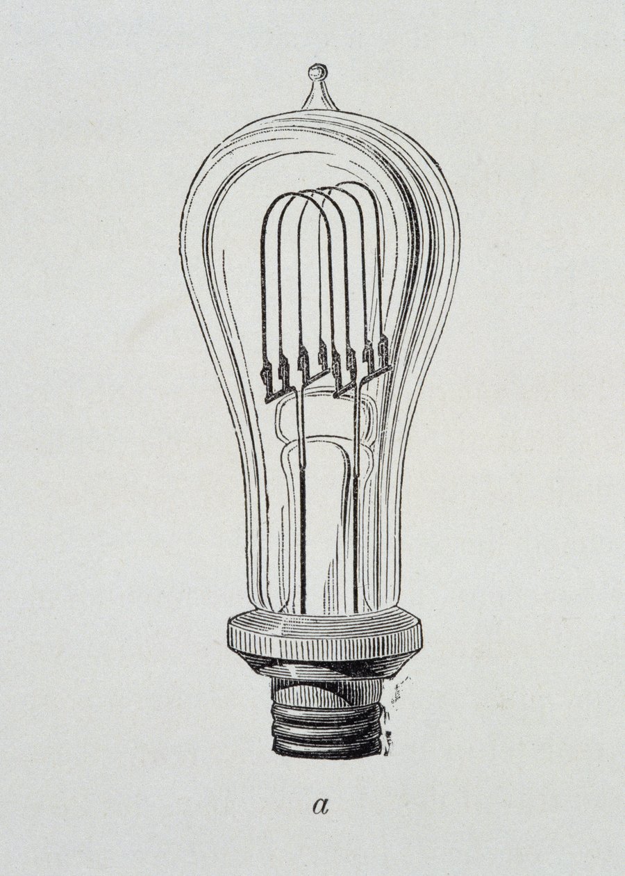 Lamp Edison - em "As novas conquistas da ciência" por Figutree de French School