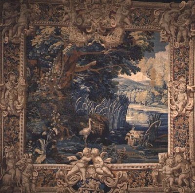 Paisagem, Paris, início do século XVII (tapeçaria de lã e seda) de French School
