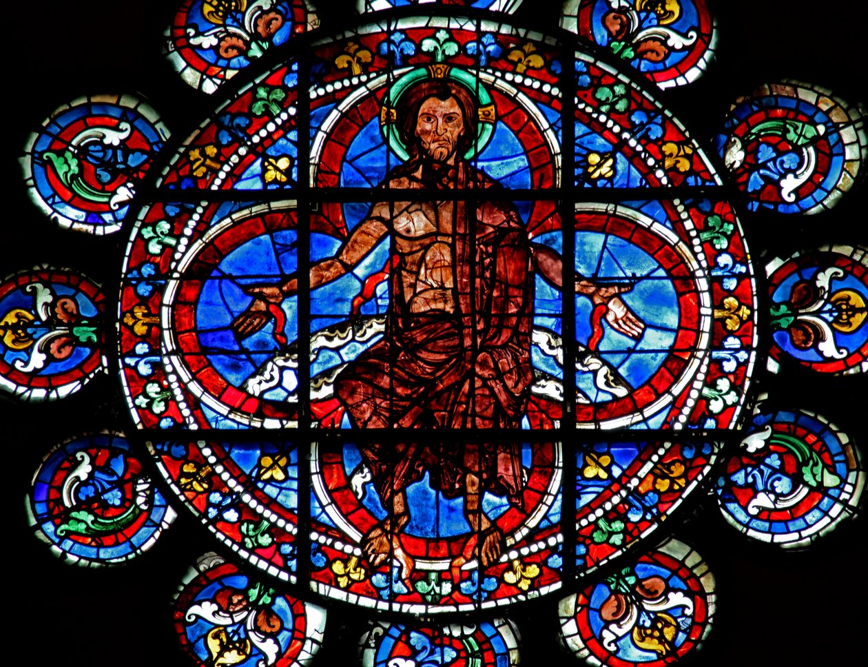 Juízo Final: Cristo - exibindo as feridas da crucificação (w143) de French School