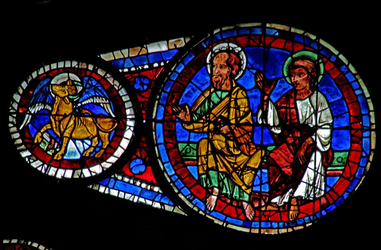 Juízo Final: Dois Apóstolos e o Touro de São Luís (w143) de French School