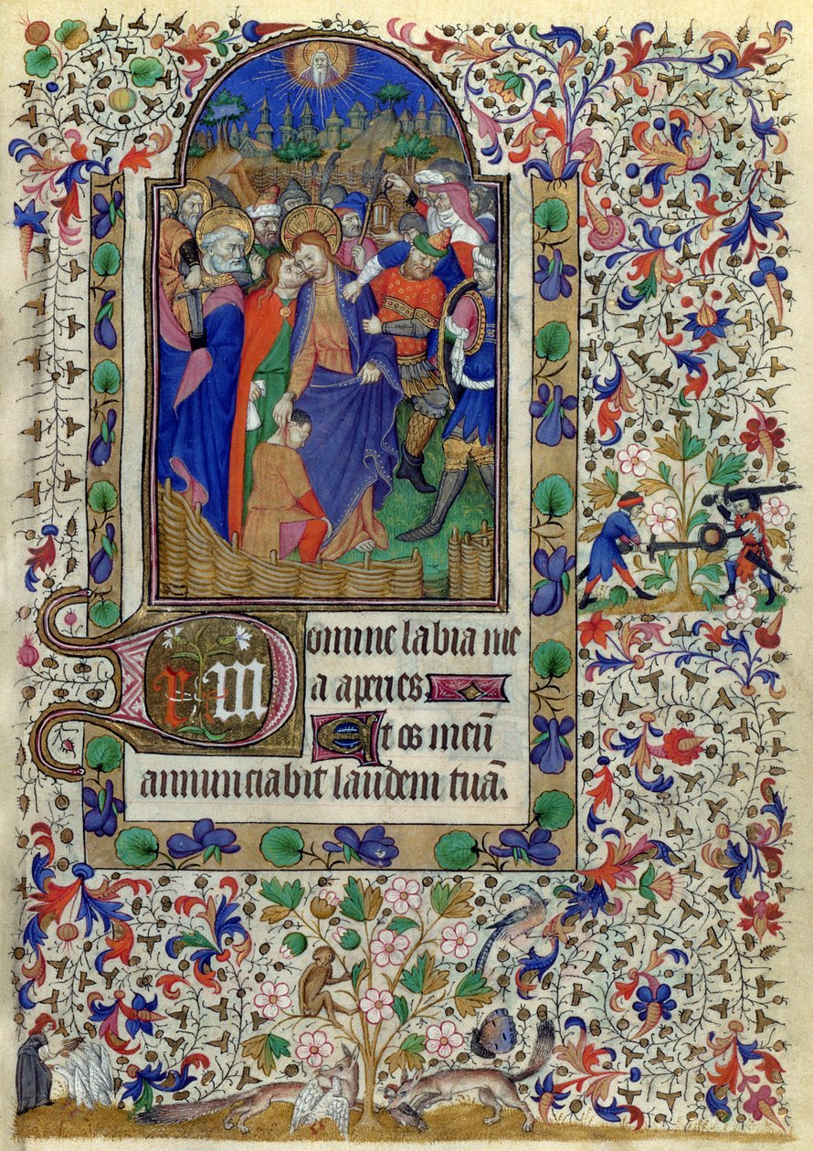 Lat 1156 f.133 O beijo de Judas, das horas de Marguerite dOrleans, 1426-38 de French School