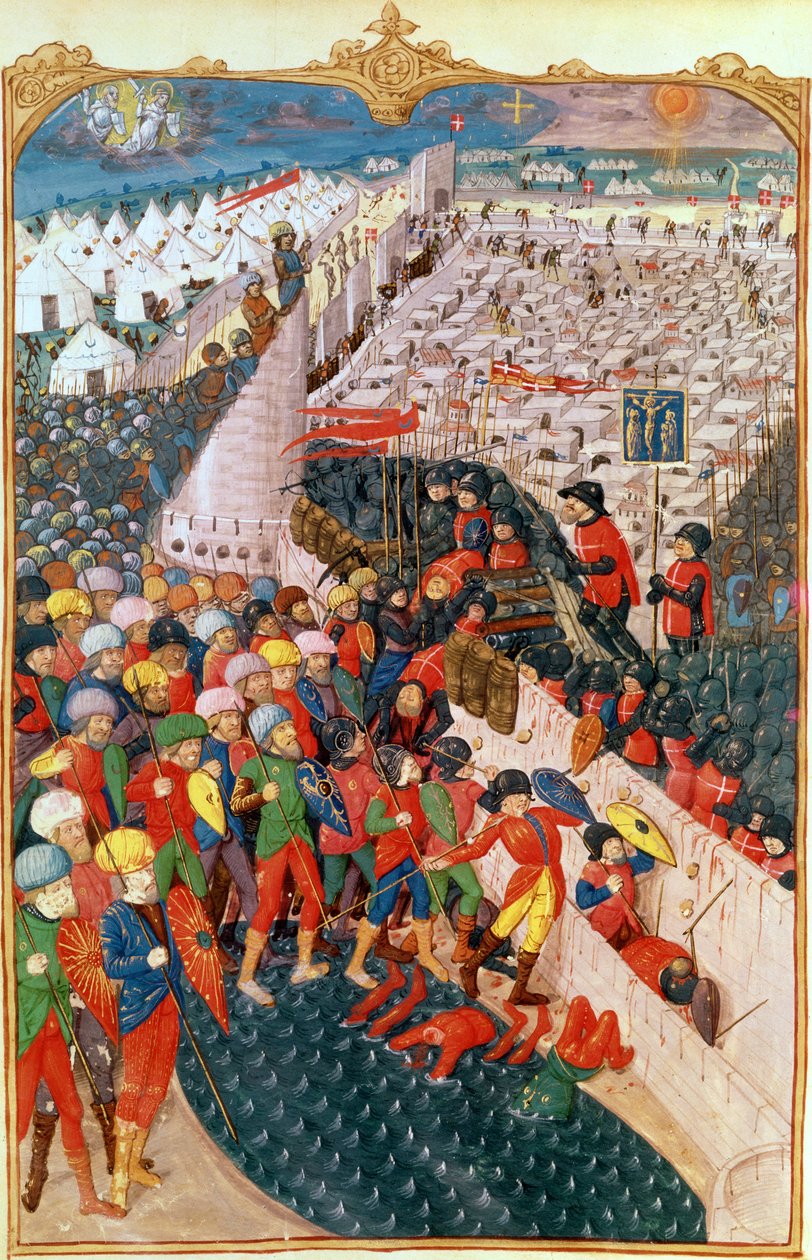Lat 6067 As Operações Turcas no Cerco a Rodes, de Uma História do Cerco a Rodes, de Guillaume Caoursin, 1483 de French School