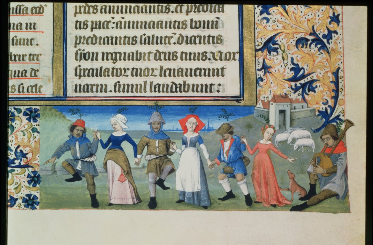 Lat 873 f.21 Dança dos pastores, das Horas de Carlos de Angoulême de French School