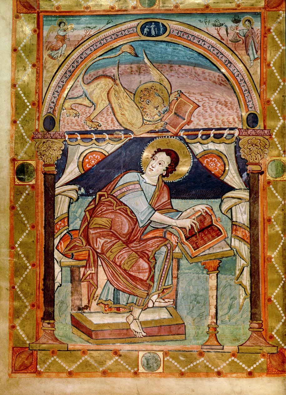 Lat 8850 f.81v São Marcos, francês, da Escola da Corte de Carlos Magno de French School