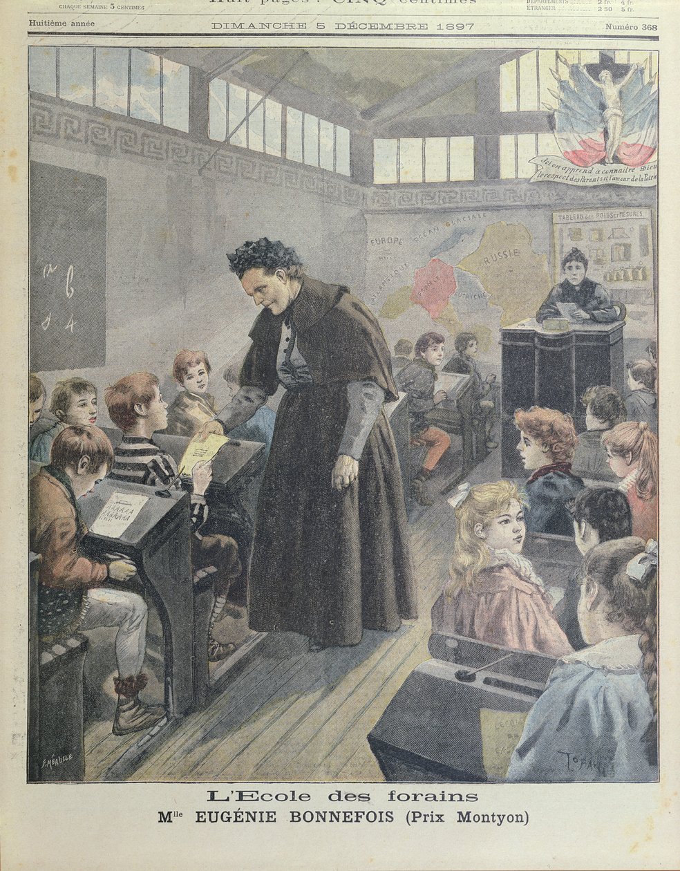 A Escola do Recinto da Feira, Miss Eugenie Bonnefois, do Le Petit Journal, 5 de dezembro de 1897 de French School