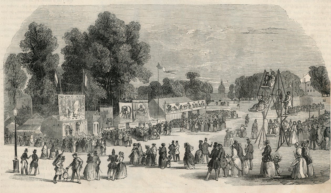 Le Carre Marigny em junho de 1848 em Paris - Gravação em "Tableau-de-Paris" de Edmond Texier 1852 de French School