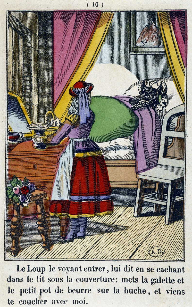 Le Chaperon Rouge dans la chambre du loup - em "The Little Red Riding Hood", ed. Pellerin, Epinal, n.d. 19. de French School