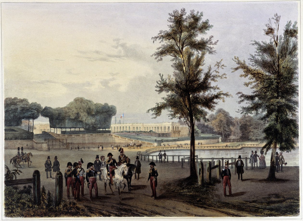 Le Grand Trianon à Versailles - em "Promenade dans Paris et ses environs", projetado por Jacottet e Benoist, c. 1840 de French School