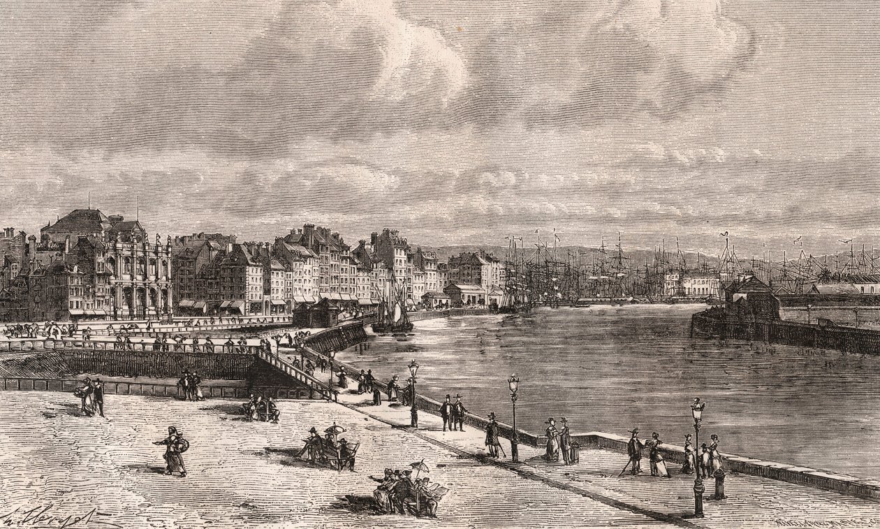 Le Havre - Normandie - gravura em "La France illustree: geography, history, administration statistique" de V.A. Malt-Brown. 1884 de French School