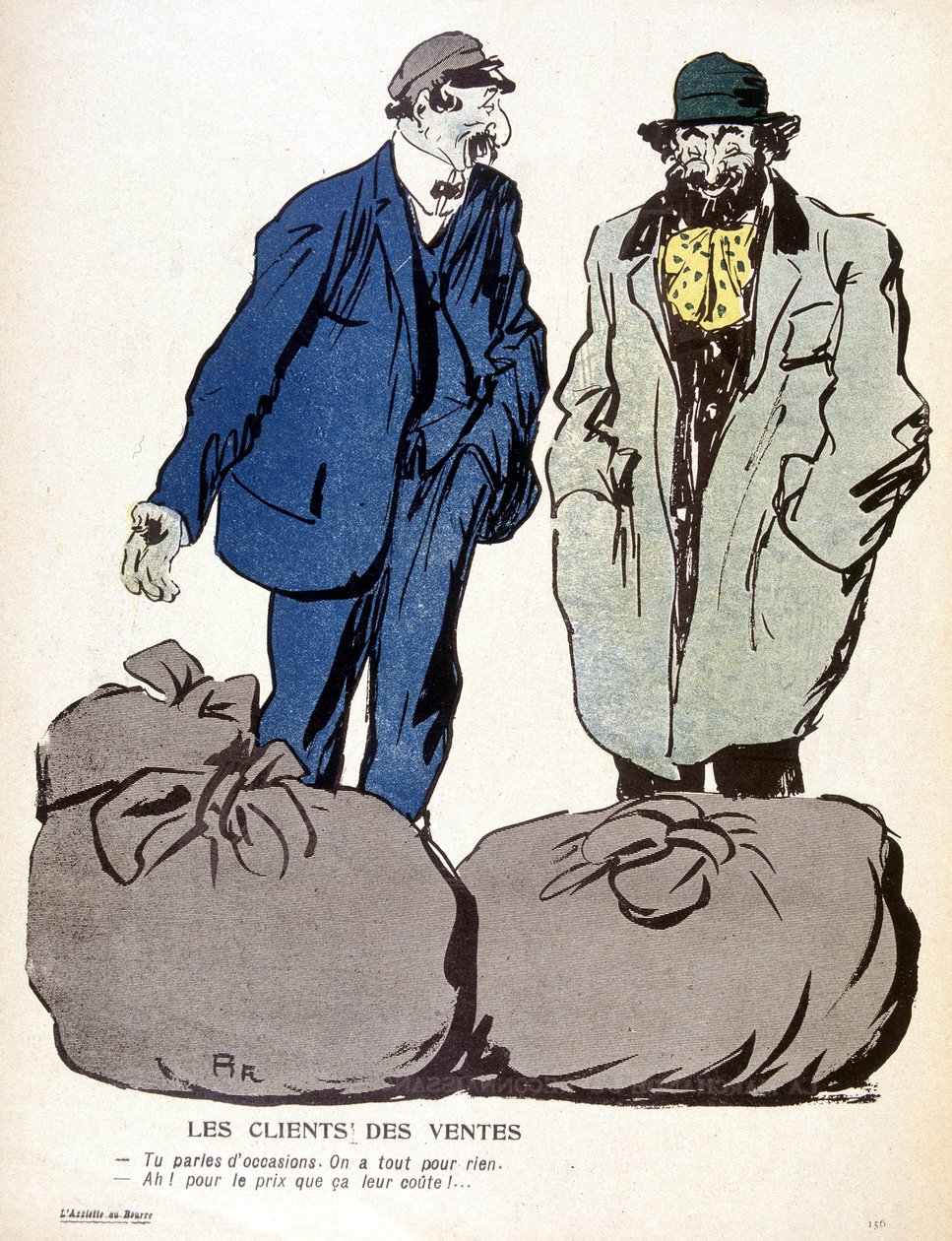Le Mont-de-Piété: clientes, vendas - em "O prato com manteiga" n¡de 03/06/1905 de French School