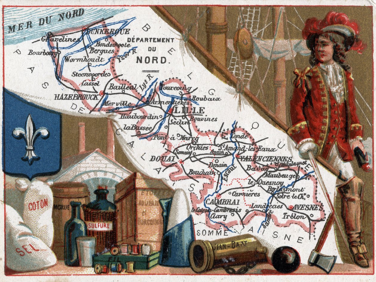 Le Nord (59), Nord Pas De Calais (Nord-Pas de Calais), França. Retrato de Jean Bart (Jan Bart ou Jan Baert de French School