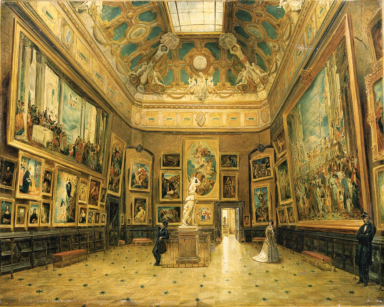 O Salão Carre du Louvre, c.1870 de French School