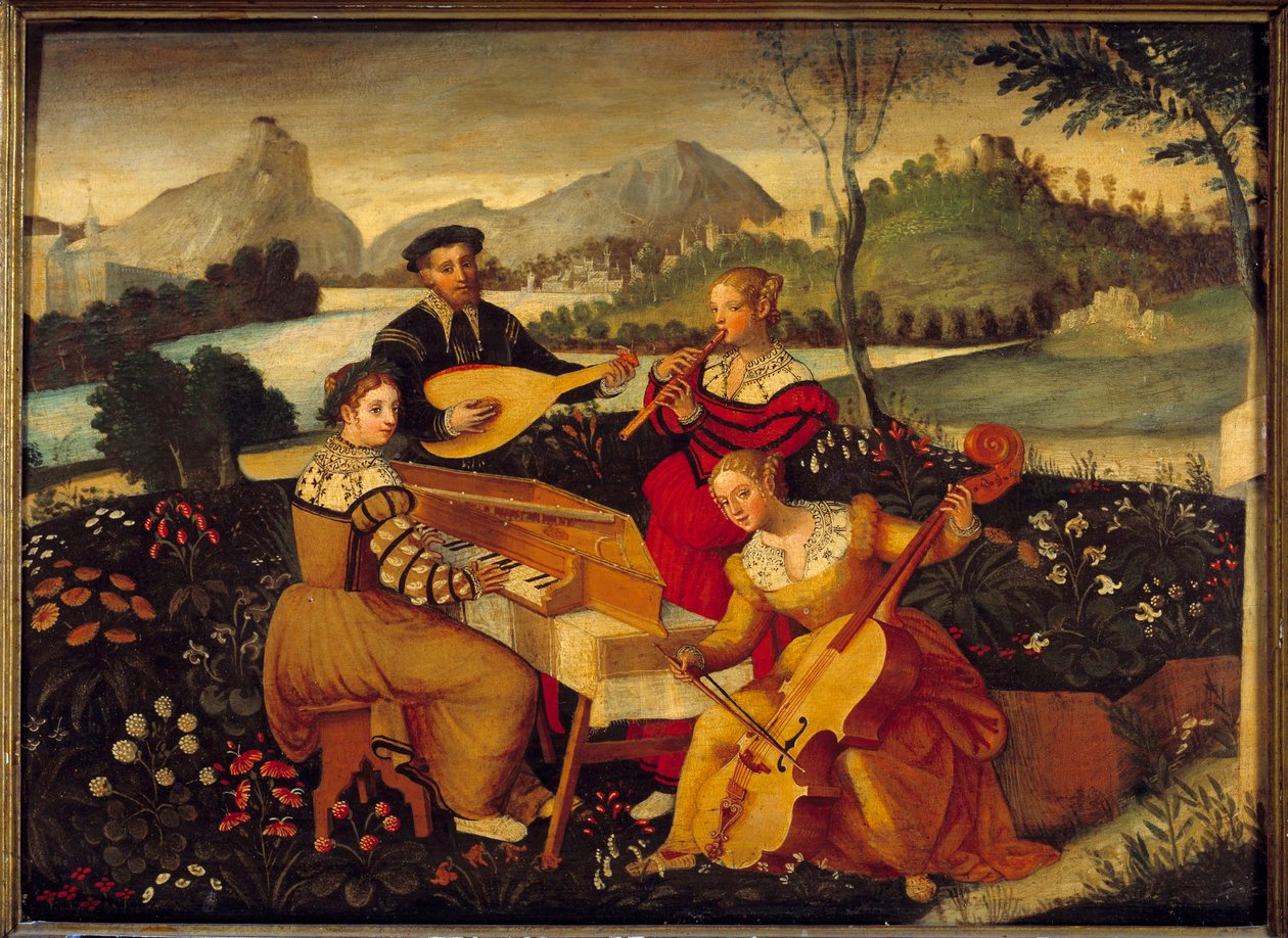 Le concerto Champetre Painting of the French School. Século XVI Bourges, Musee du Berry de French School