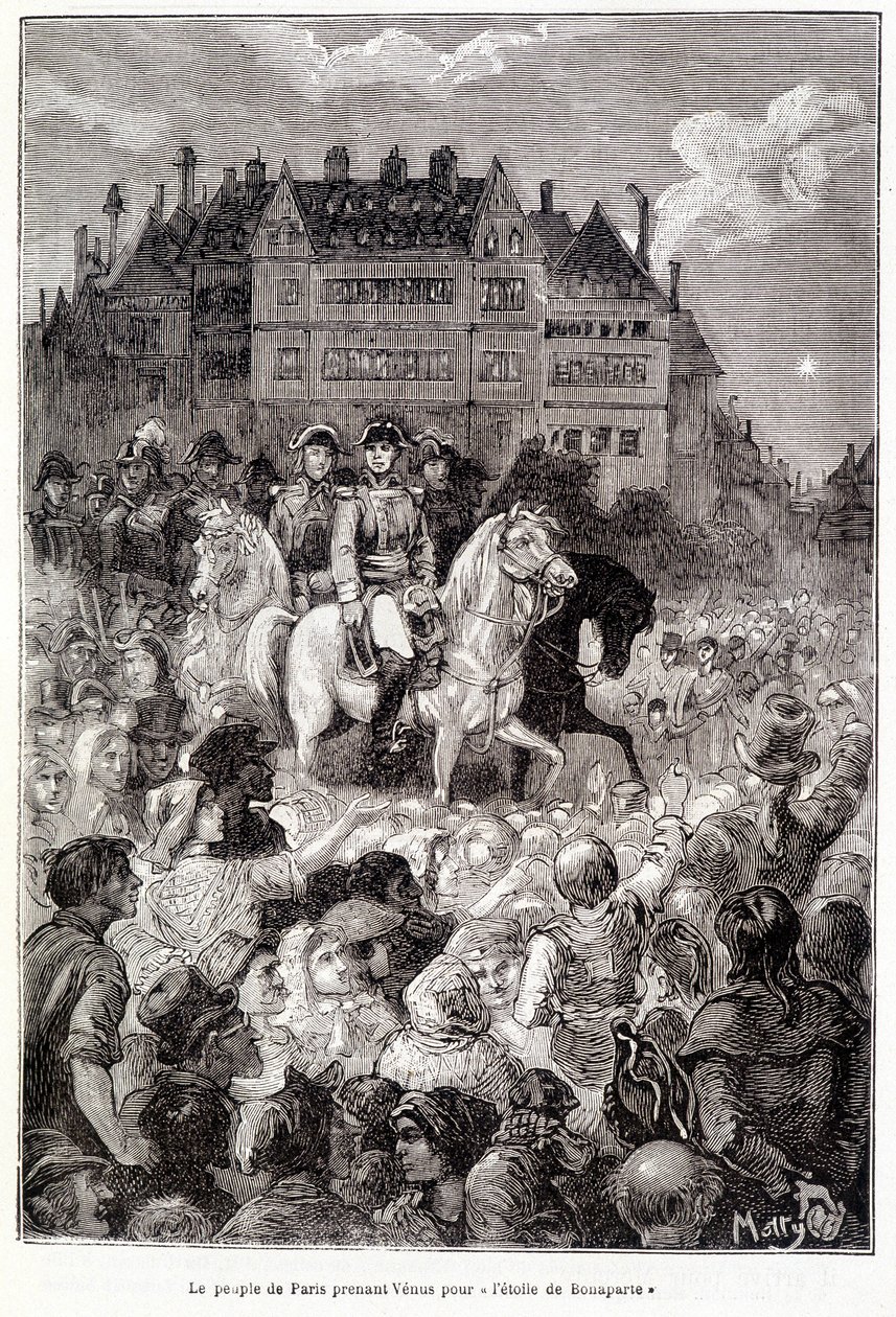 O povo de Paris toma Vénus pela "estrela de Bonaparte" - em "Les terres du ciel" de Camille Flammarion, ed. Marpon  Flammarion, Paris de French School