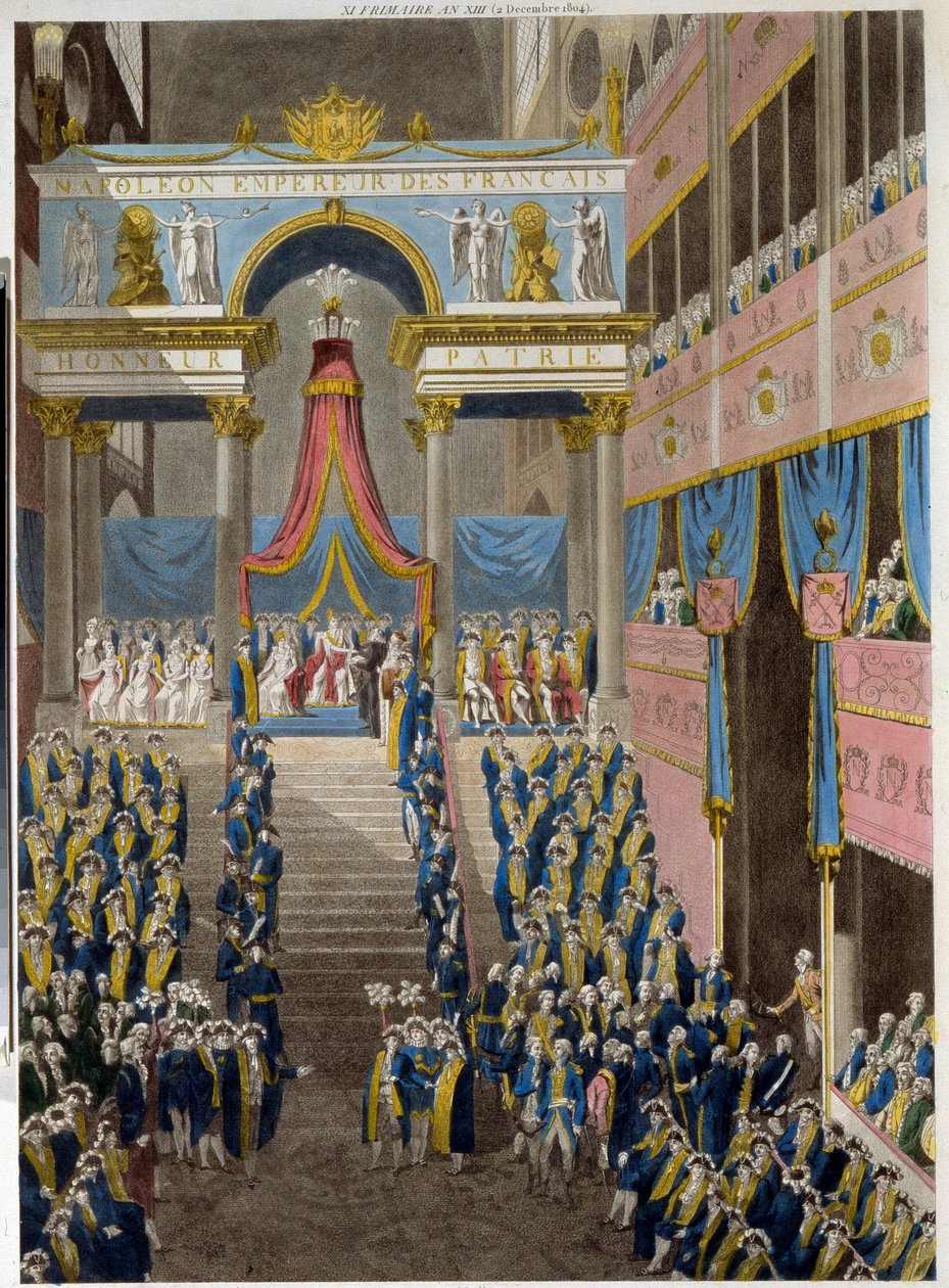 Le sacre de Napoleon (1769-1821), le 2 decembre 1804(A Coroação de Napoleão a 2 de Dezembro de 1804) de French School