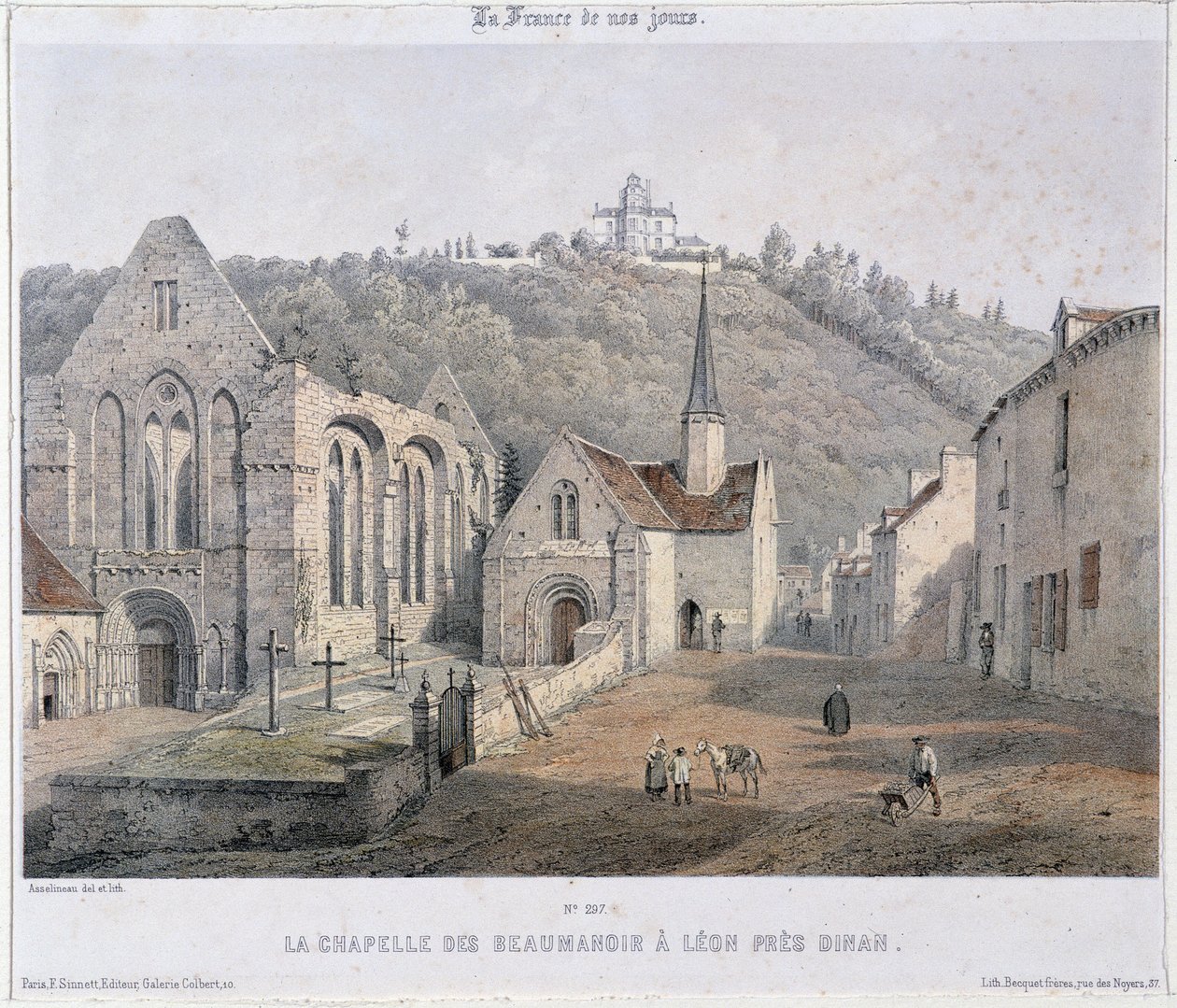 Abadia de Lehon e Capela de Beaumanoir perto de Dinan de French School