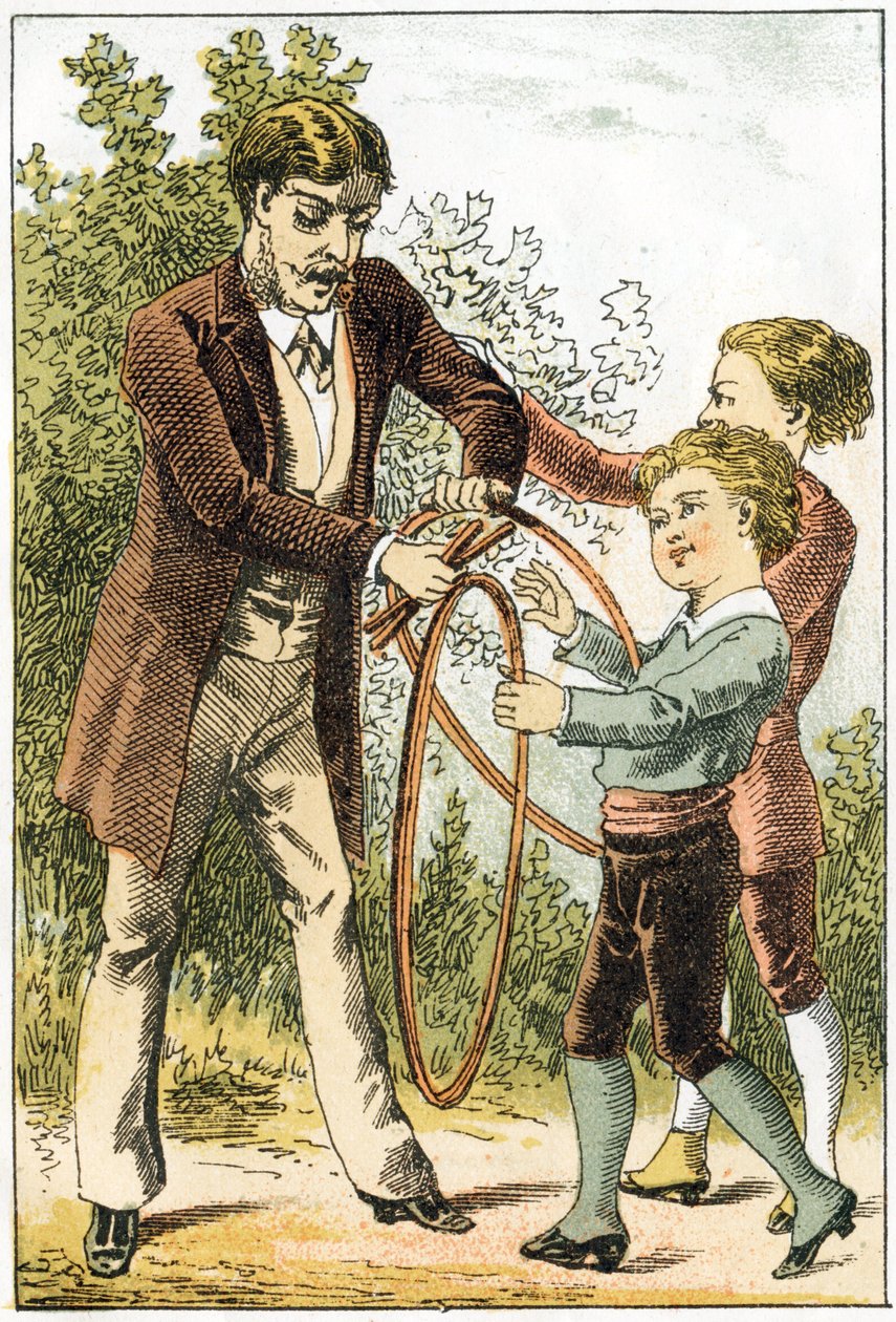 Leon e Lucien aprenderam bem a ler e se tornaram pequenos cientistas - seus pais para recompensá-los compraram arcos bonitos - em "Alphabet des petits savants", no final do século XIX (cromolitografia) de French School