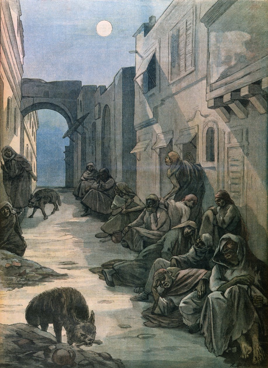 Leprosos na Etiópia, 1898 de French School