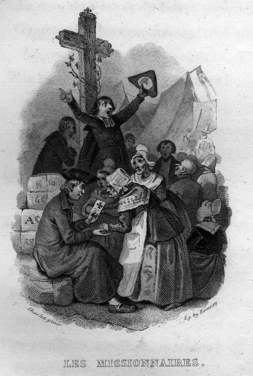 Les Missionnaires Chanson de Beranger in "Oeuvres complete" (1834) de Pierre Jean de Beranger (1780-1857), poeta e compositor francês. de French School