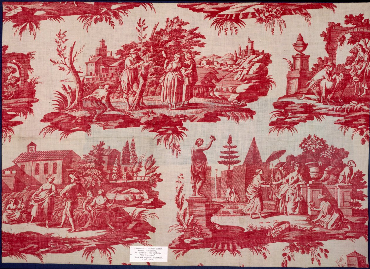 Les Saisons de The Mayoux Collection, 3º quartel do século XVIII, chapa de cobre estampada de algodão de French School