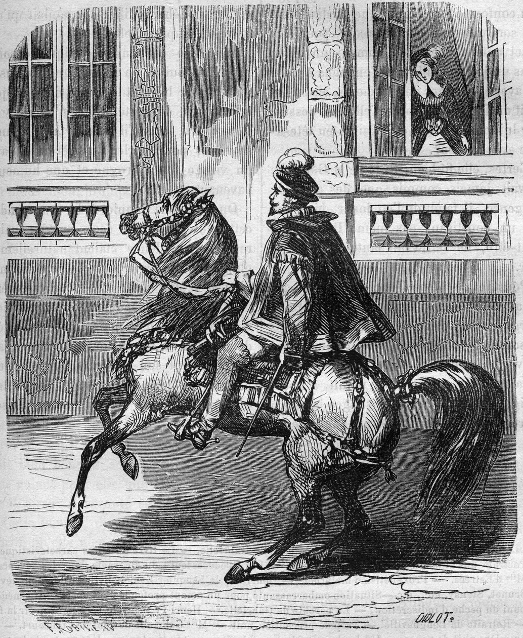 Os amores do Rei Henrique II (1519-1559) e Diane de Poitiers (1499-1566). gravada em "Histoire de la prostitution et de la debauche dans tous les peuples du globe depuis l