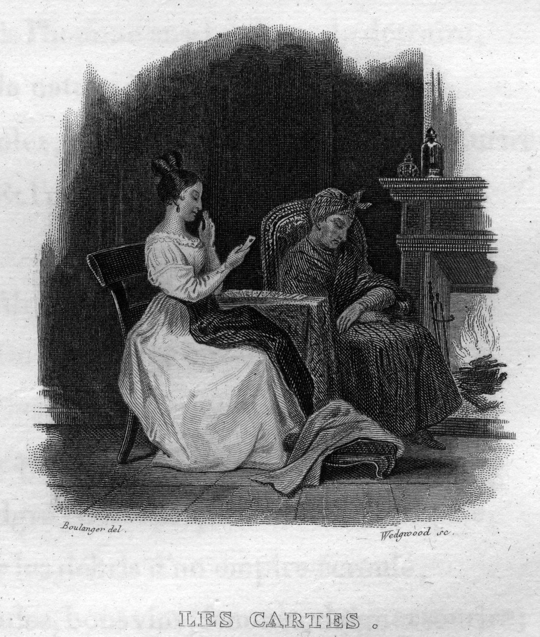 Les cartes Chanson de Beranger em "Oeuvres complete" (1834) de Pierre Jean de Beranger (1780-1857), poeta e compositor francês. de French School