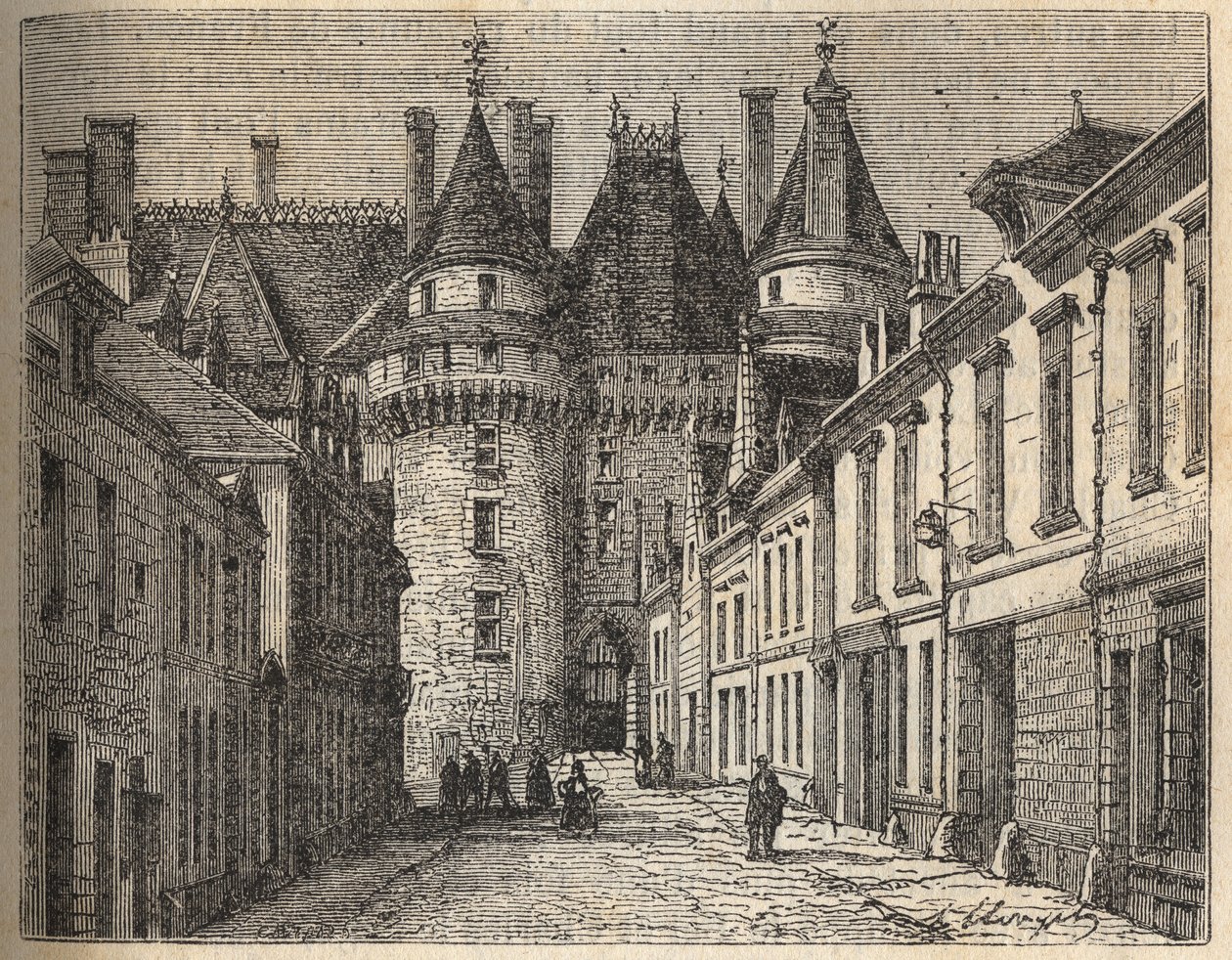 Os castelos do Loire: o castelo de Langeais (Indre-et-Loire) - gravura em "Histoire de France" de Victor Duruy (1811-1894) - 1882 de French School