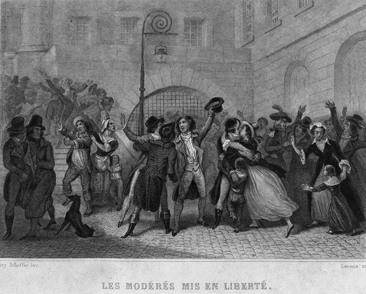 Les moderes mis en liberte - in "Revolution francaise" de Thiers. Século XIX de French School