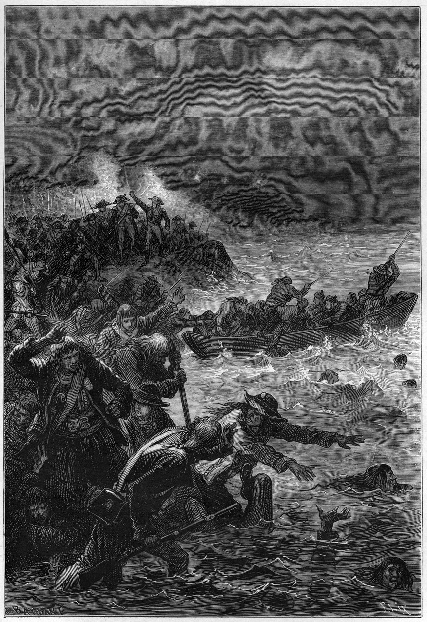 Les vendeens vaincus à Quiberon de Louis Lazare Hoche (1768-1797), general francês da Revolução de French School