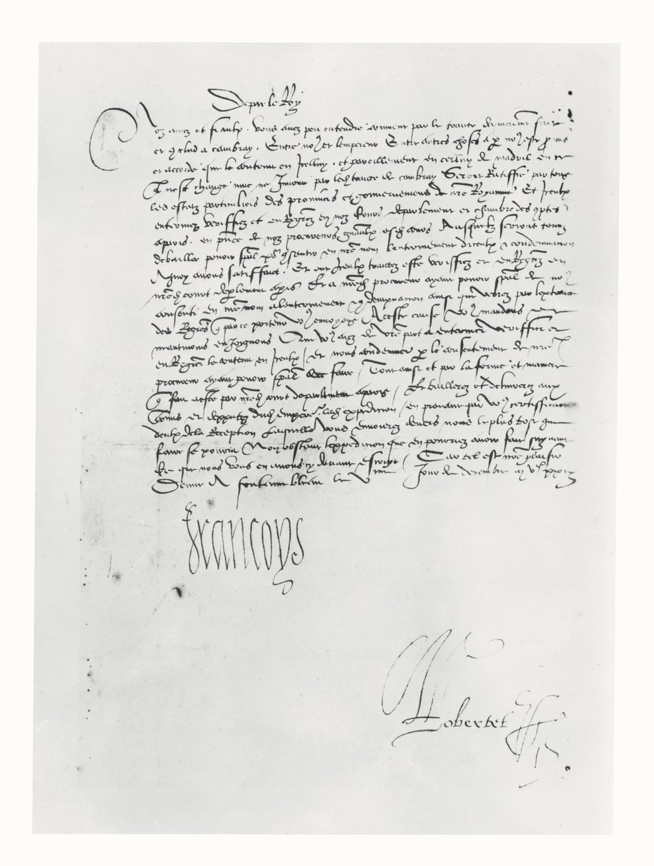 Carta de Francisco I da França ao Parlamento de Bordeaux de French School