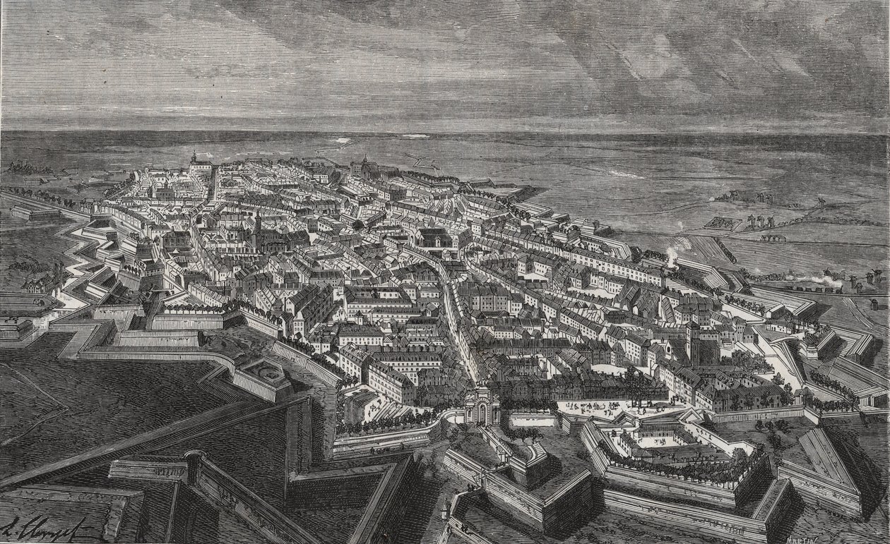 Cidade de Lille no norte da França - gravura em "La France illustree: geographie, histoire, administration statistique" de V.A. Malt-Brown. 1884 de French School