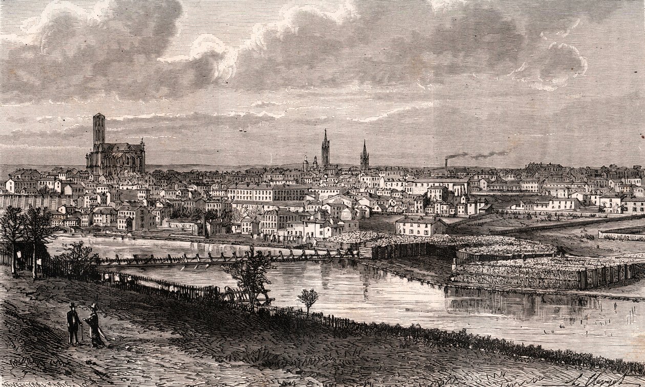 Limoges - Haute-Vienne - gravura em "La France illustree: geography, history, statistical administration" de V.A. Malt-Brown. 1884 de French School