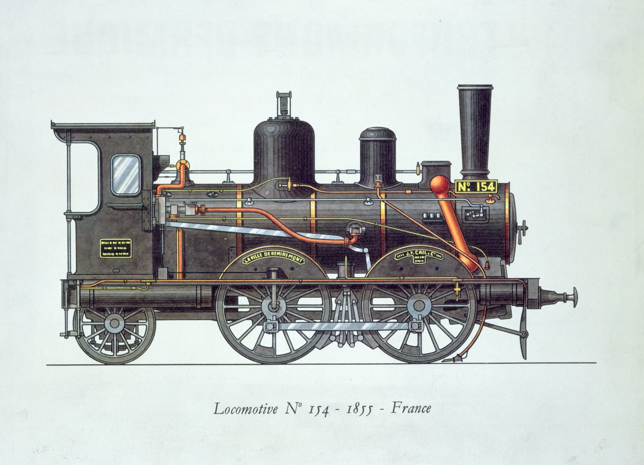 Locomotiva no.154, 1855 de French School