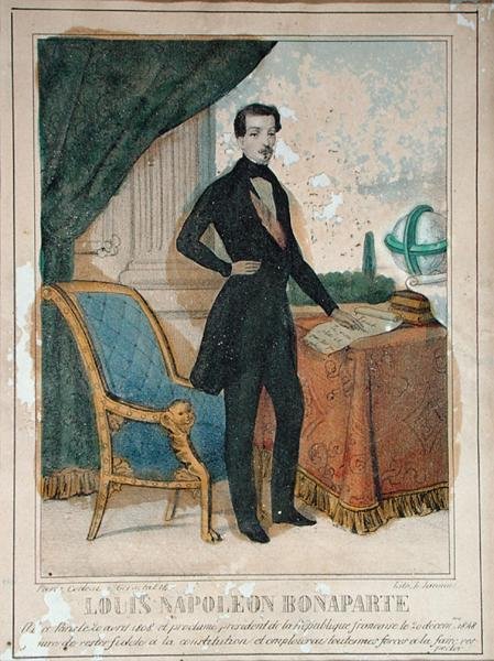 Louis-Napoleon Bonaparte (1808-73) gravada por Jannin, c.1849 (litho) de French School