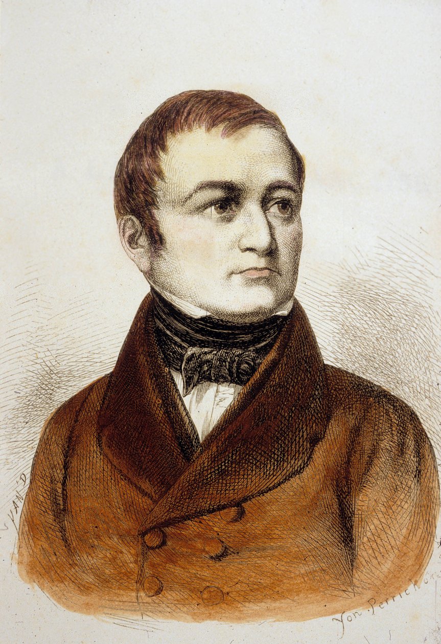 Louis Adolphe Thiers (gravura a cores) de French School
