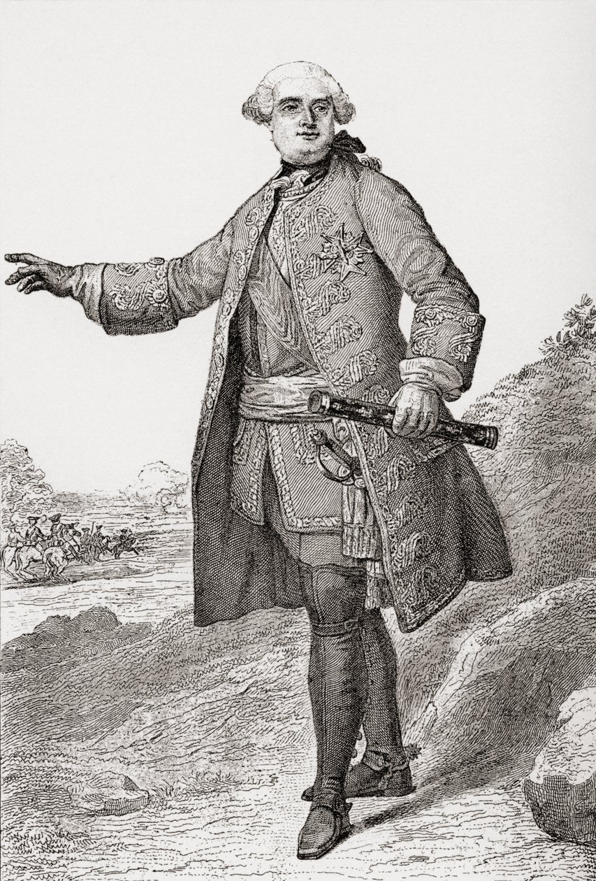 Louis Charles César Le Tellier conhecido como o duque de Estrées, 1695 1771. Comandante militar francês e marechal da França. Das horas livres publicadas 1908. de French School