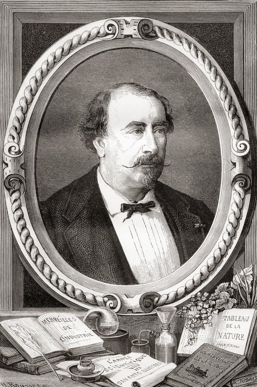 Louis Figuier, cientista e escritor francês, de Les Merveilles de la Science, pub.1870 de French School
