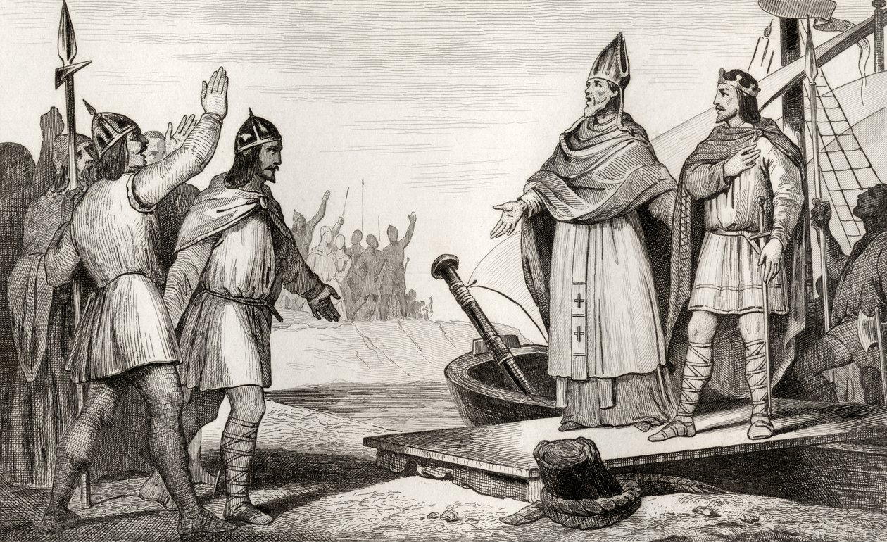 Luís IV (921-54) d&39;Outremer terras na França após a morte de Raoul em 936, de &39;Histoire de France&39; por Colart, publicado c.1840 de French School