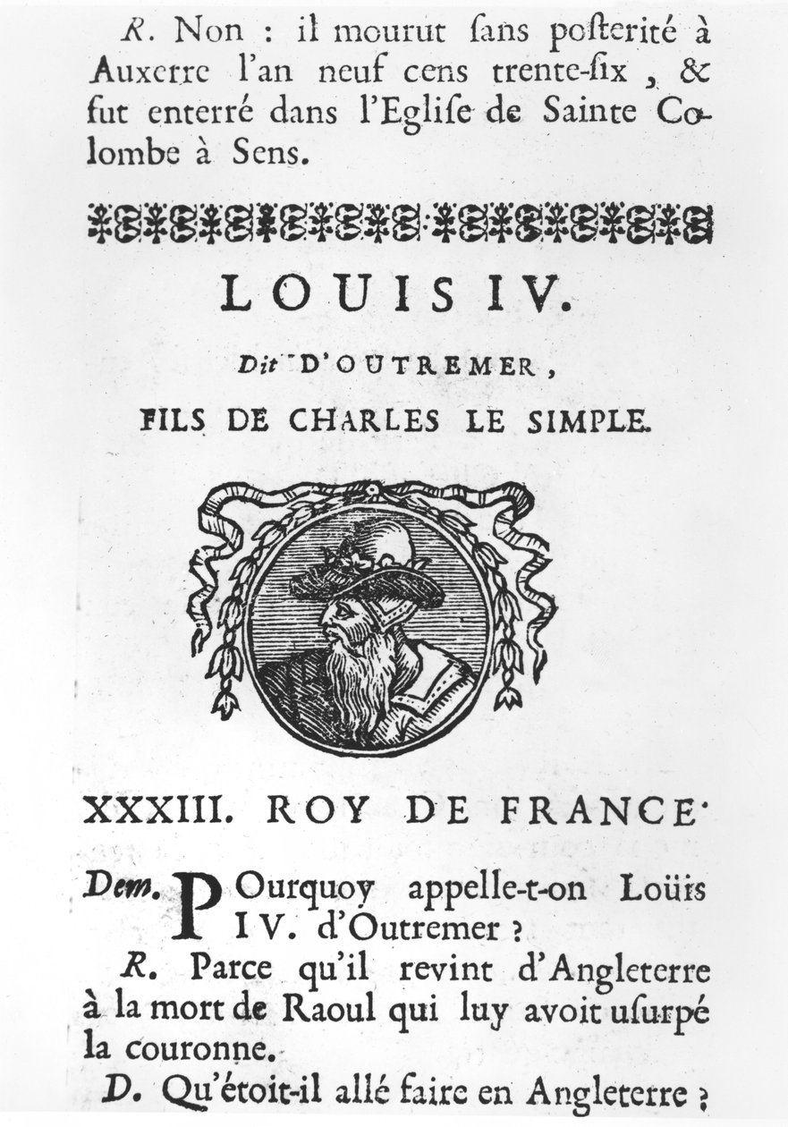 Luís IV de Outremer (gravura) de French School