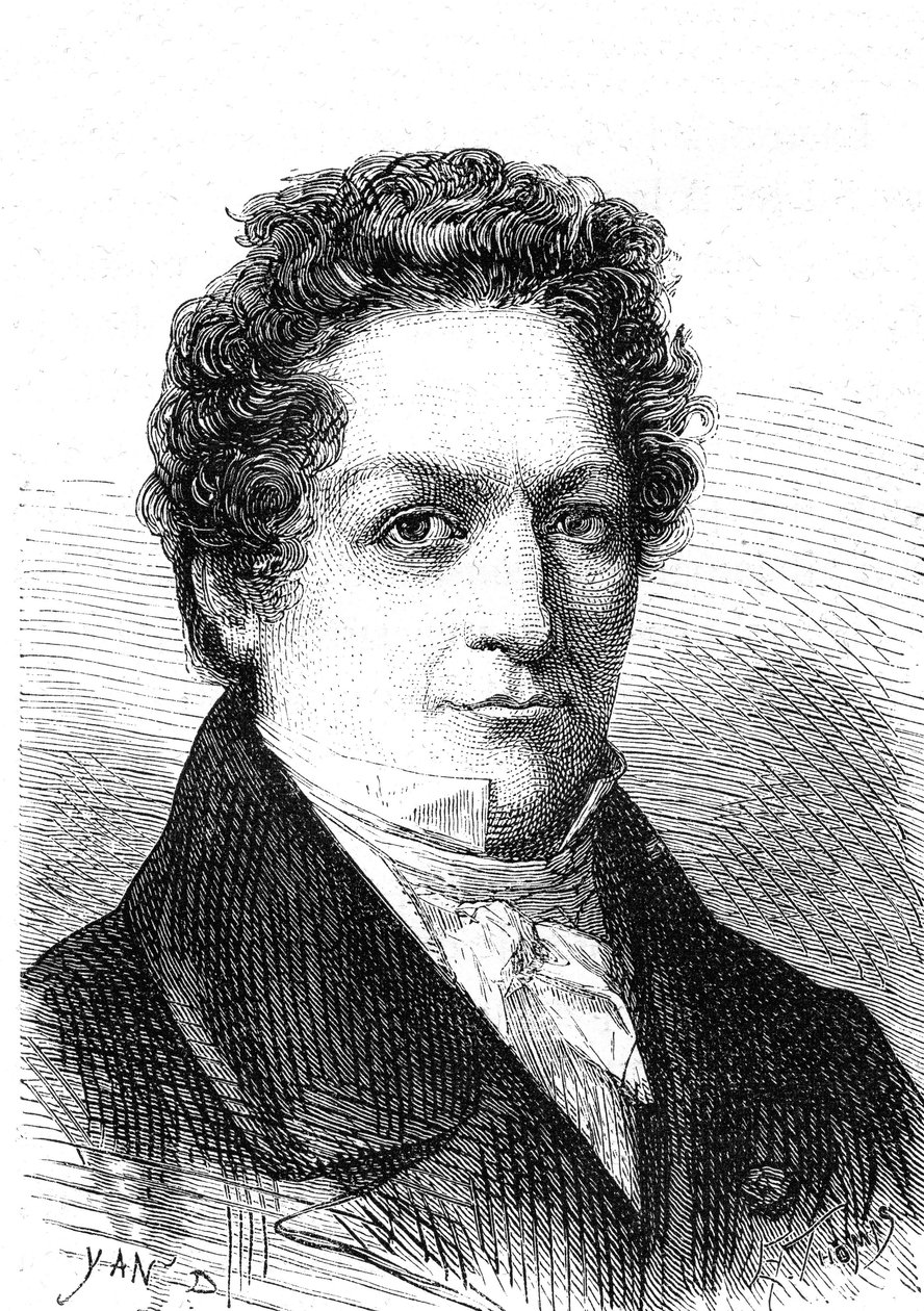 Louis Jacques Thenard (1777-1857), químico francês, descobriu o boro e a água oxigenada. Gravura de 1867 de French School