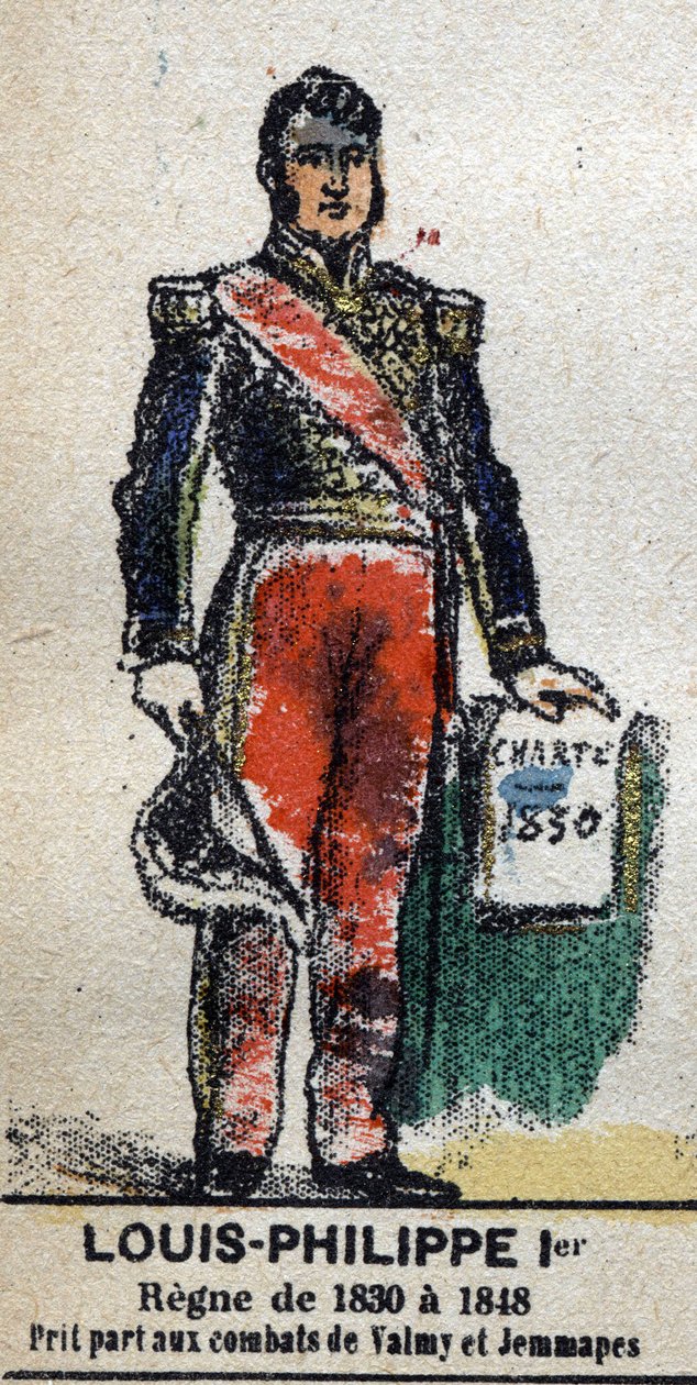 Louis Philippe 1er (1773-1850), rei dos franceses, em "Galeriede Reis e Rainhas de França e personagens ilustres de 1643 a 1895" Imagem de epinal. de French School