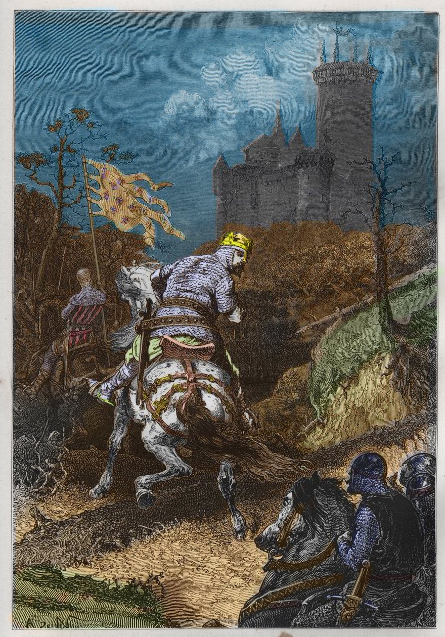 Louis VI dit "le Gros" (1081 - 1137), numa expedição de A. DE NEUVILLE - Louis the Fat numa expedição gravada de "L