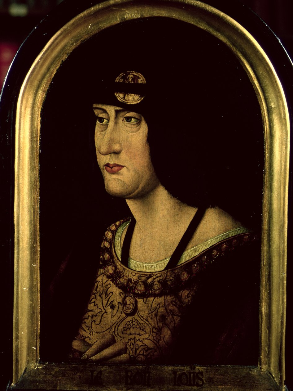 Louis XII (1462-1515) c.1520 (óleo sobre painel) de French School
