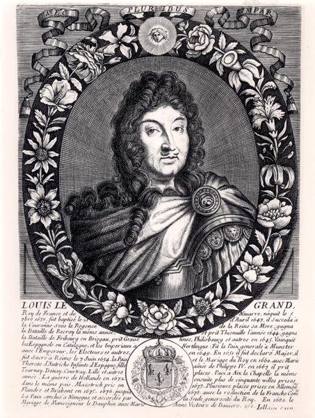 Luís XIV (1638-1715) Rei da França, c.1680 (gravura) (foto a p/b) de French School