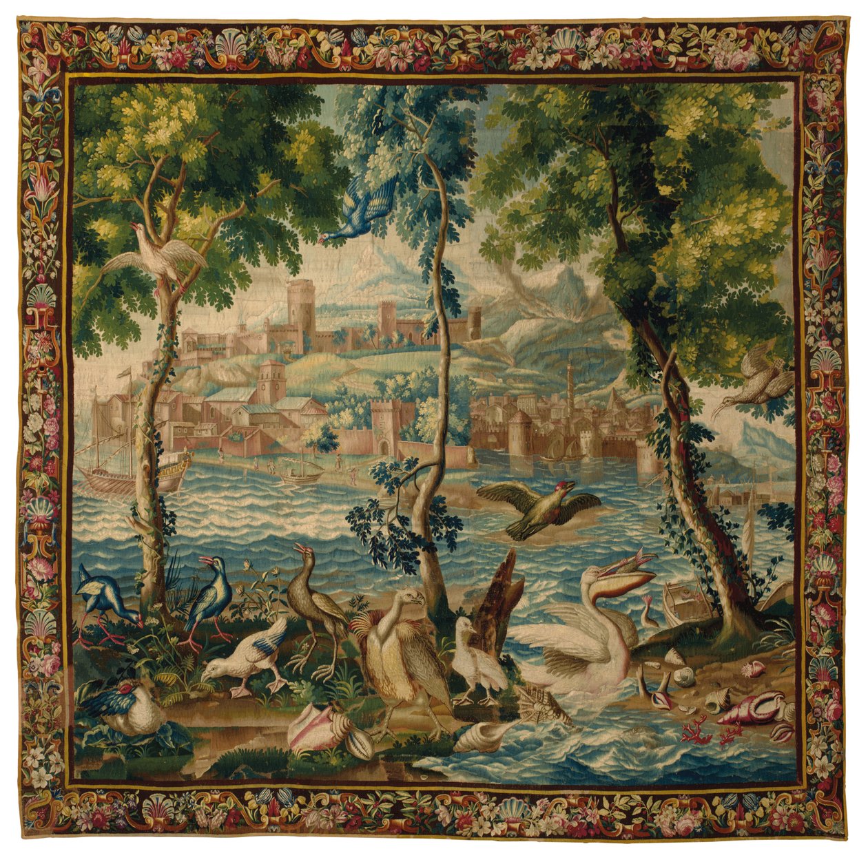 Tapeçaria dos "portos marítimos" de Luís XIV Beauvais, c.1700 de French School