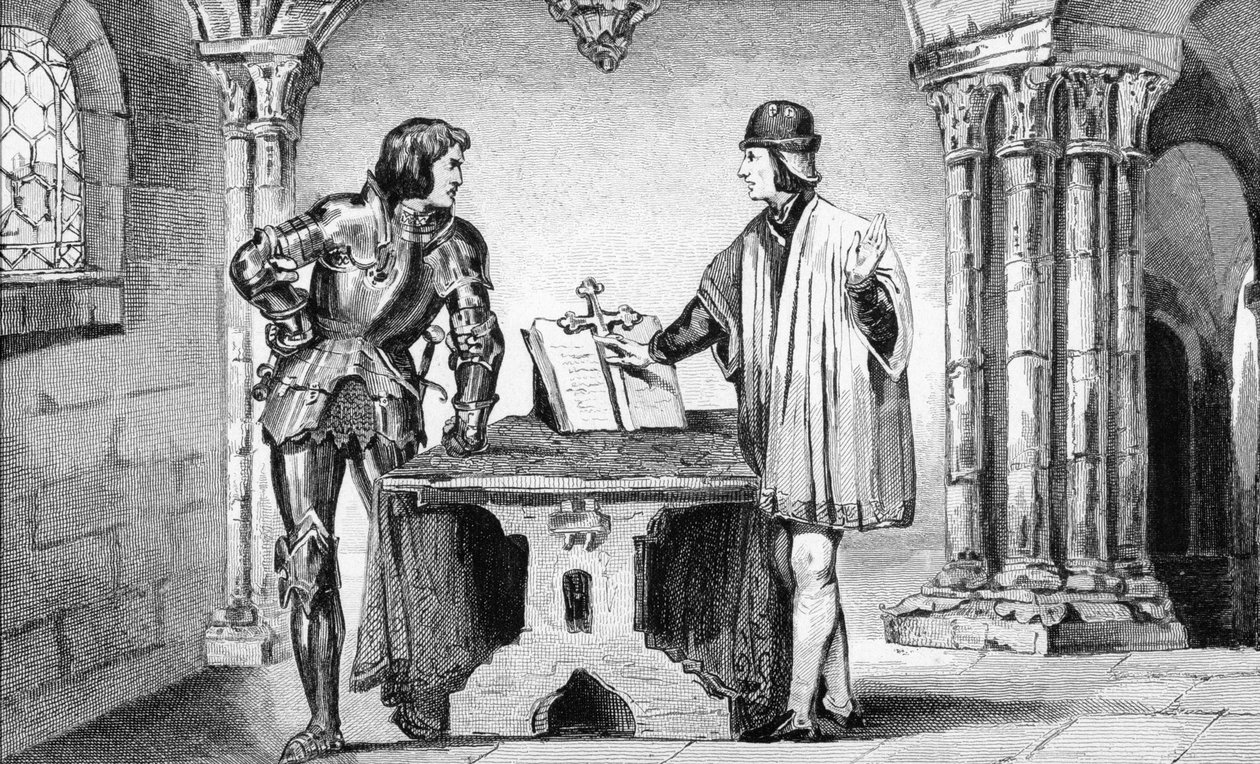 Luís XI (1423-83) detido em prisão domiciliária por Charles the Bold (1433-77), de &39;Histoire de France&39;, de Colart, publicado em 1840 de French School