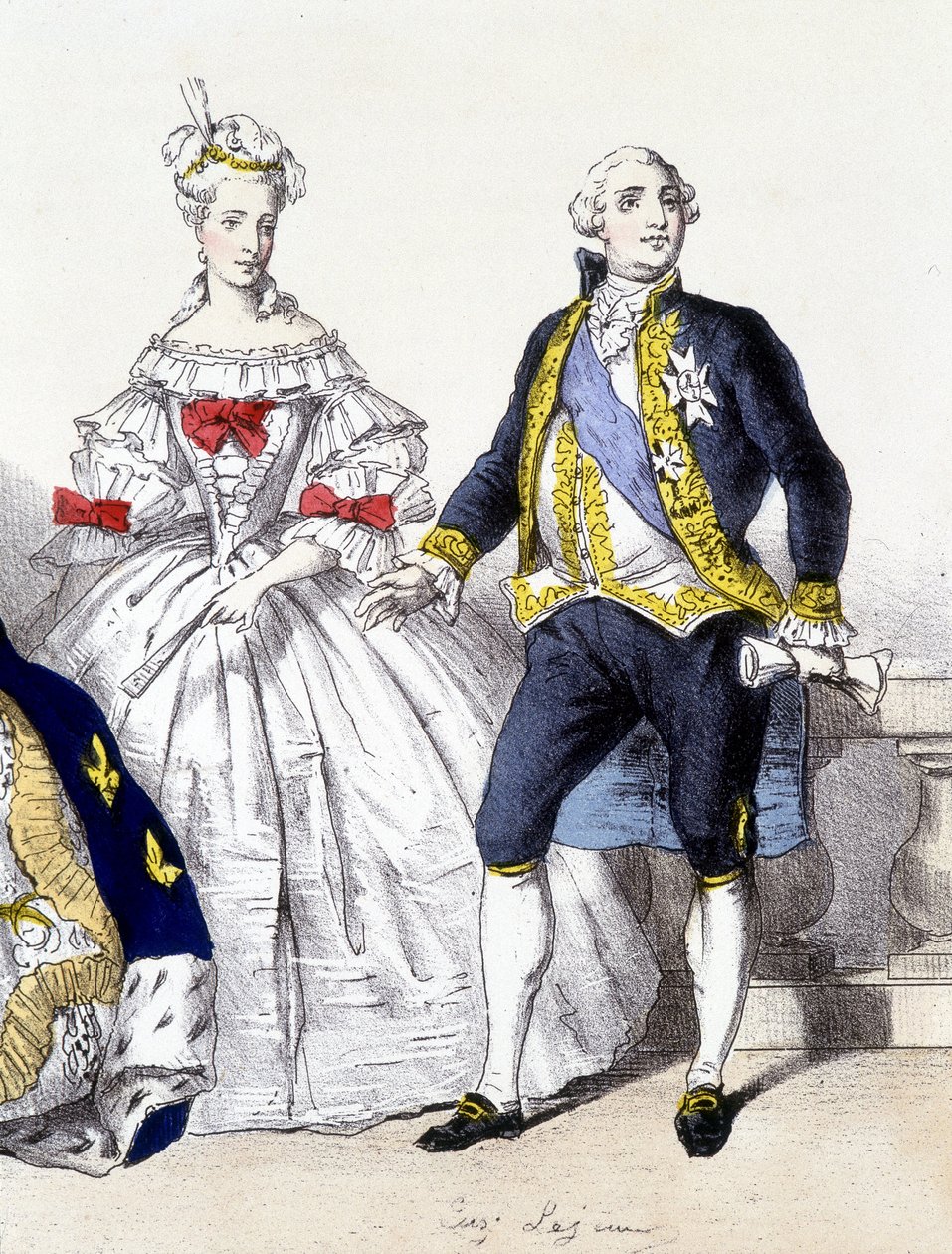 Luís XVI e Maria Antonieta - em "La Monarchie francaise en estampes de French School