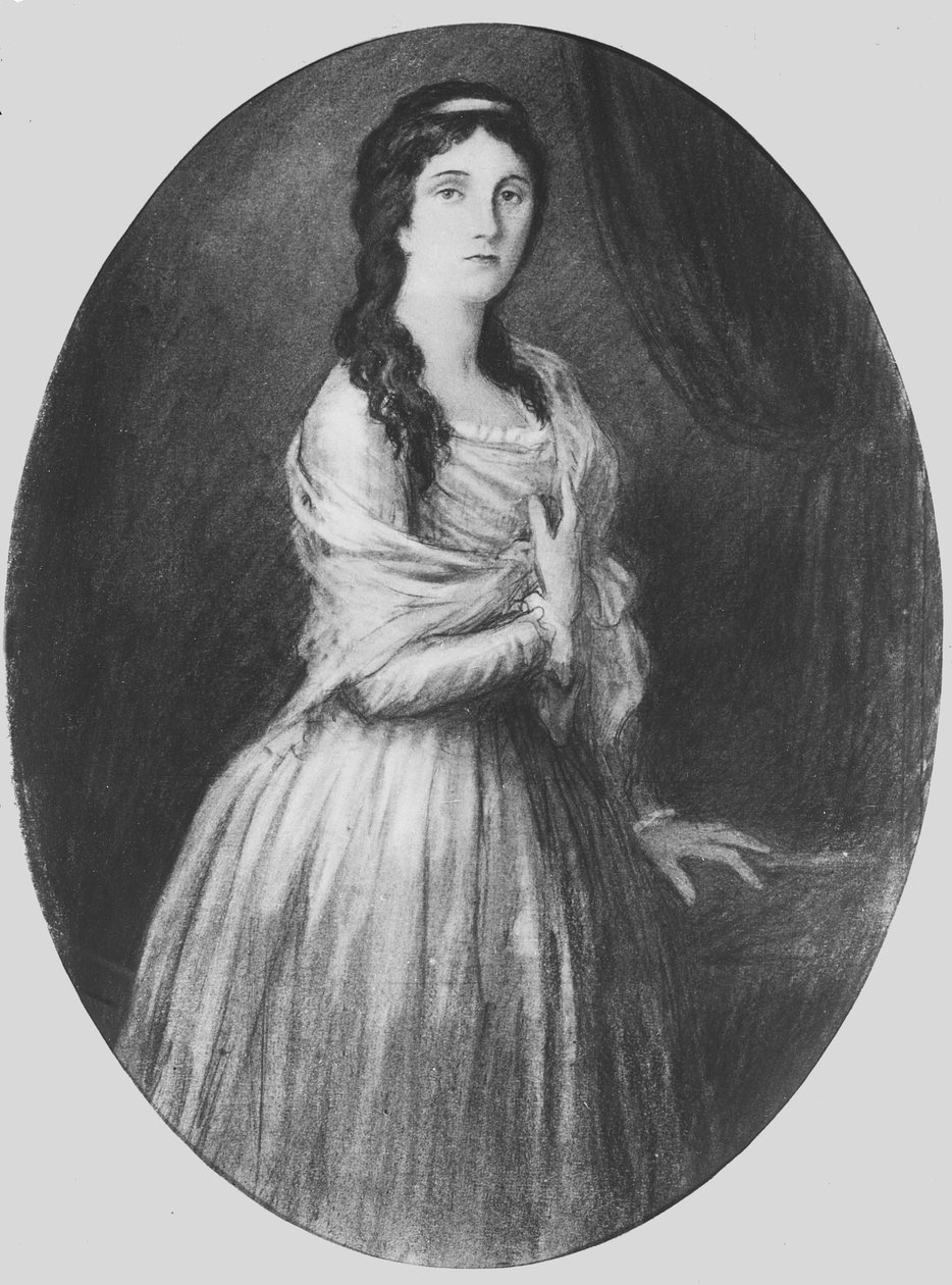 Lucile de Chateaubriand aos 25 anos (litho) de French School