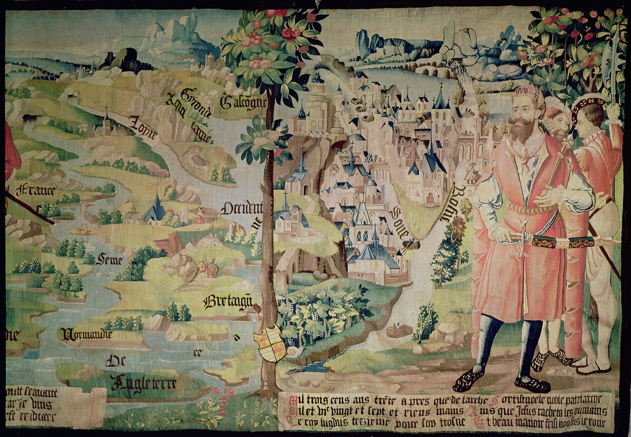 Lugdus (1672-21 aC) antes de uma representação da cidade de Lyon, oficina de Arras, c.1530 de French School