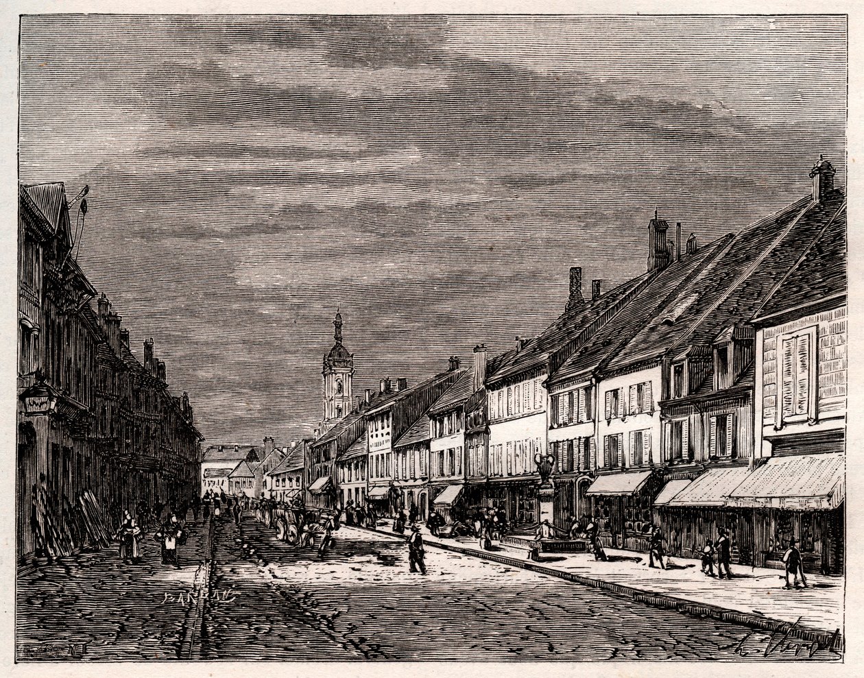 Lure - departamento de Haute-Saone na região de Bourgogne-Franche-Comte - gravura em "La France illustree: geography, history, statistical administration" de V.-A. Malt-Brown. 1884 de French School